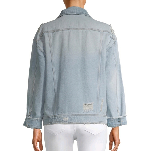 No Boundaries Distressed Jean Jacket - Picture 3 of 10